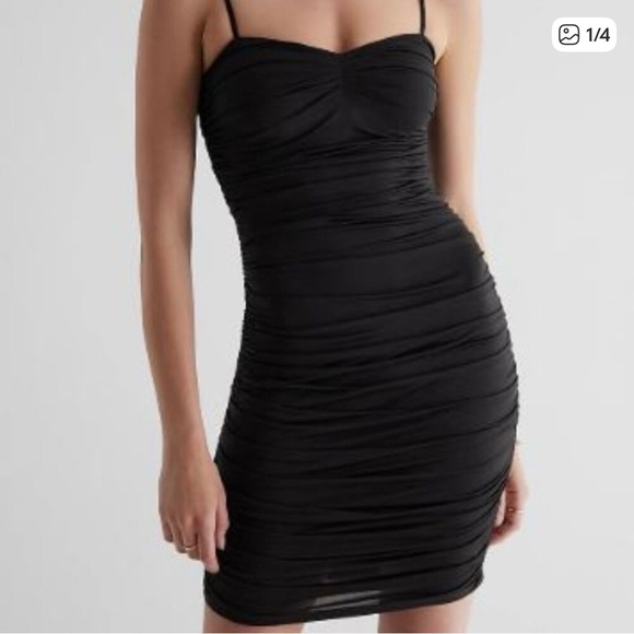 Express Body Contour Ruched Dress Small - Picture 1 of 5